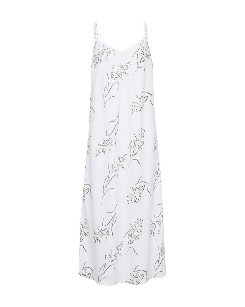 FQLALUNA – KLEID MIT BLUMENPRINT - WEISS UND  GRÜN
