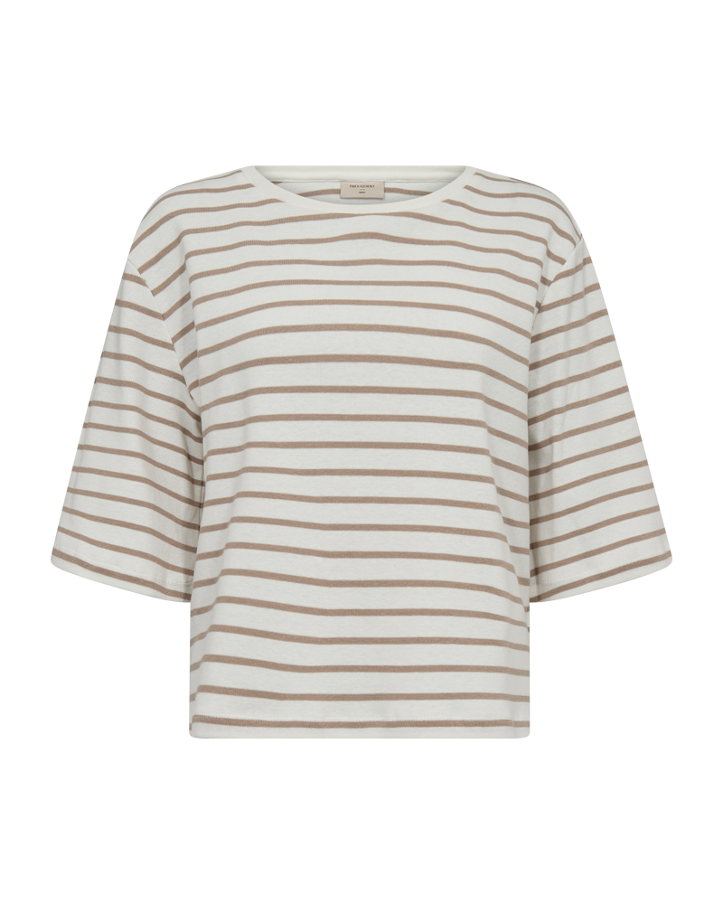 FQMILA - T-SHIRT - WEISS UND BRAUN