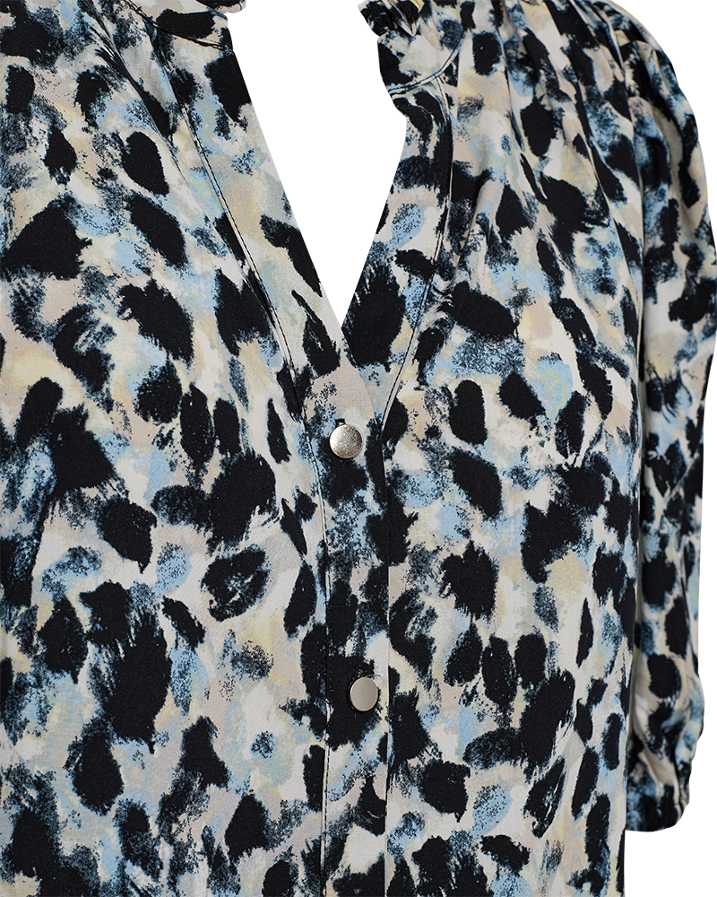 FQADNEY - HEMD MIT PRINT - BLAU