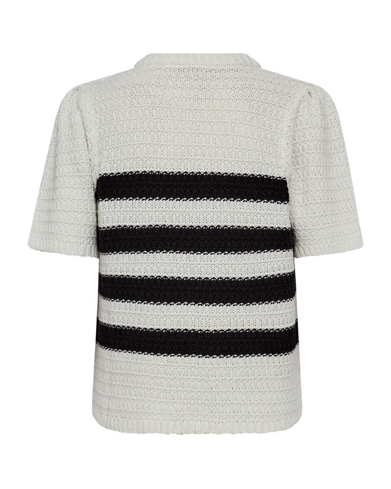 FQCOTLA - STICK PULLOVER - WEISS UND SCHWARZ