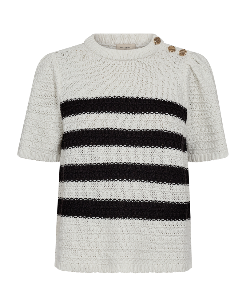 FQCOTLA - STICK PULLOVER - WEISS UND SCHWARZ