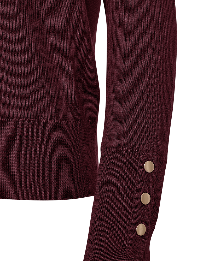 FQKATIE – FEINSTRICK-CARDIGAN - BORDEAUX