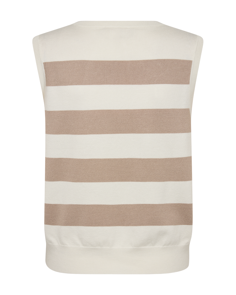 FQPIXIE - GESTREIFTES TOP - WEISS UND BEIGE
