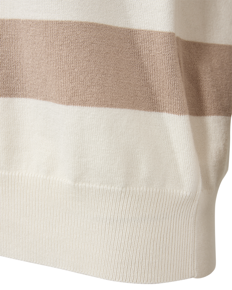 FQPIXIE - GESTREIFTES TOP - WEISS UND BEIGE