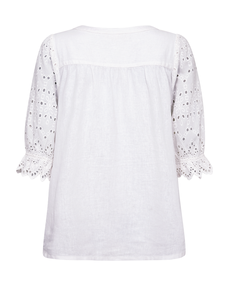 FQLALUNA – HEMD MIT BRODERIE ANGLAISE - WEISS