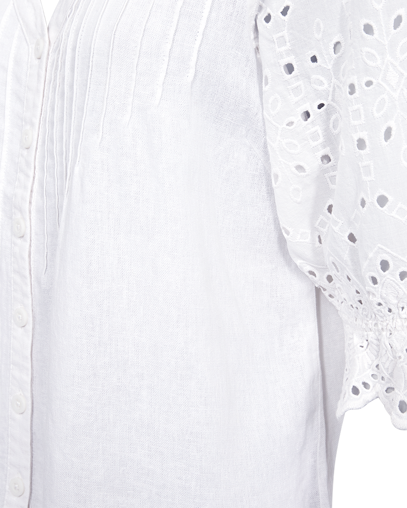 FQLALUNA – HEMD MIT BRODERIE ANGLAISE - WEISS