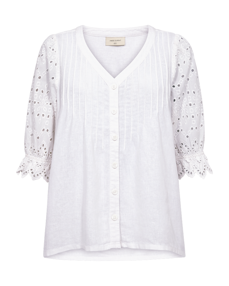 FQLALUNA – HEMD MIT BRODERIE ANGLAISE - WEISS