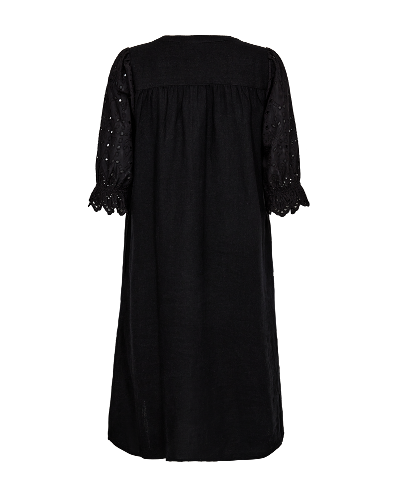 FQLALUNA – KLEID MIT BRODERIE ANGLAISE - SCHWARZ