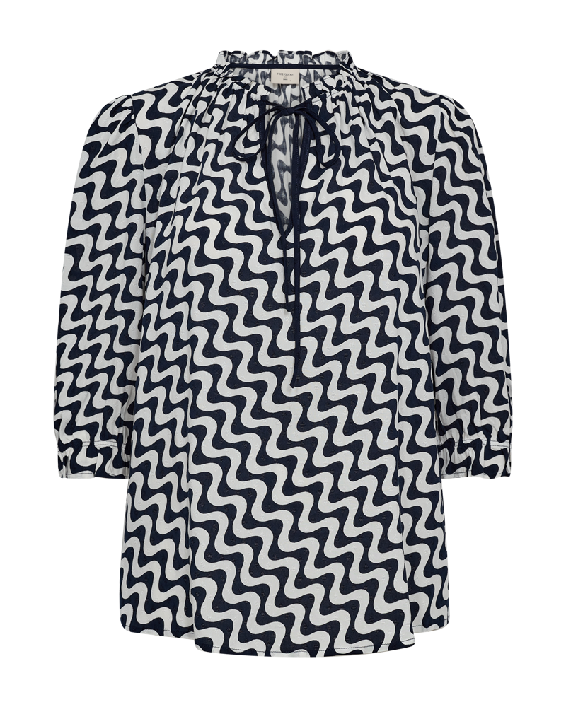 FQADNEY - BLUSE - WEISS UND BLAU