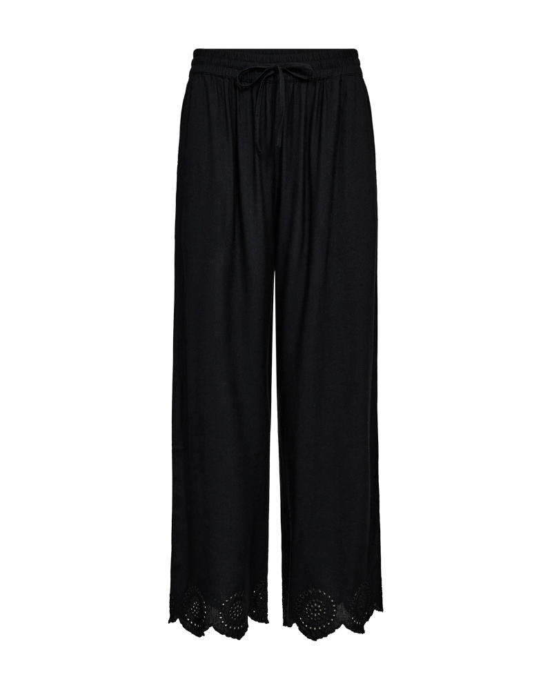 FQLINUS - HOSE MIT LOCKSTICKEREI - SCHWARZ