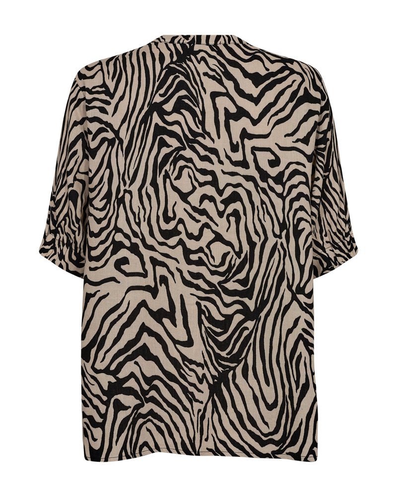 FQLARIN - BLUSE MIT PRINT - BEIGE UND SCHWARZ