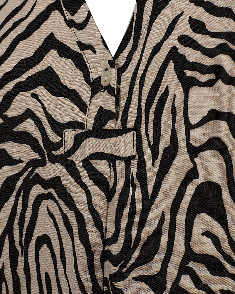FQLARIN - BLUSE MIT PRINT - BEIGE UND SCHWARZ