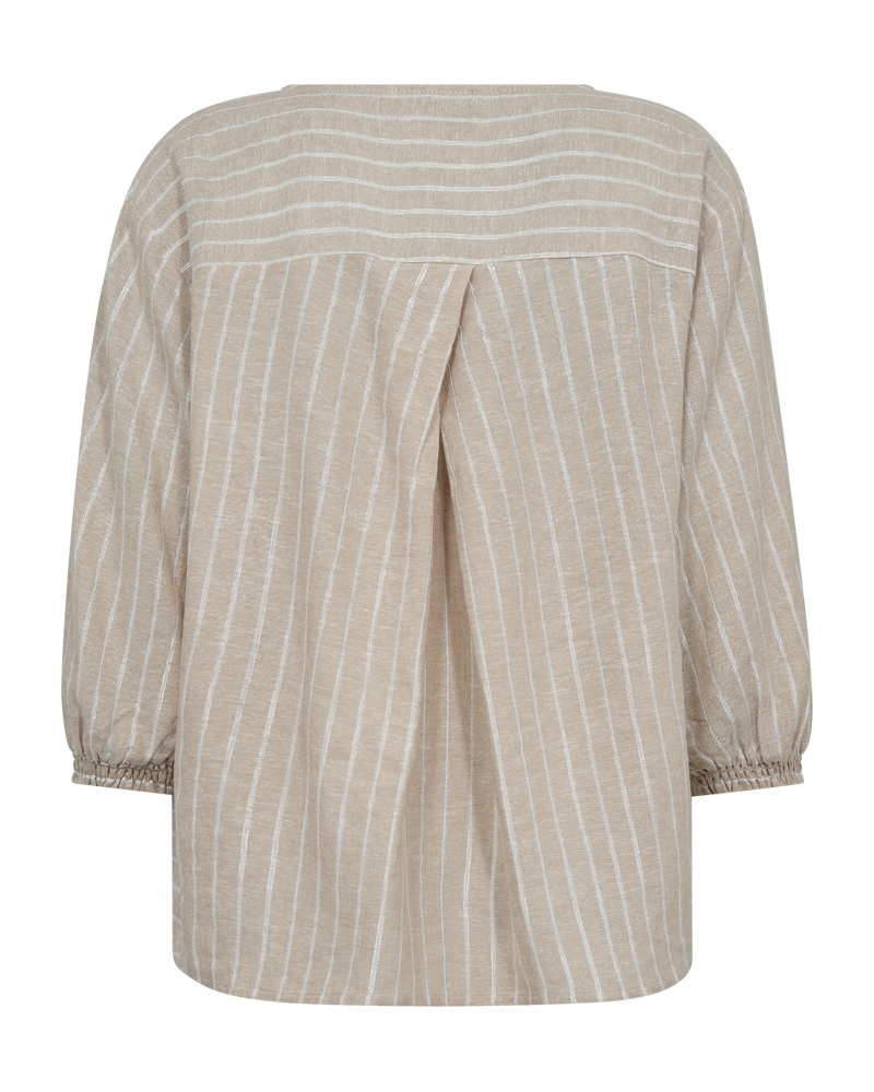 FQLALUX – GESTREIFTE BLUSE - BEIGE UND WEISS