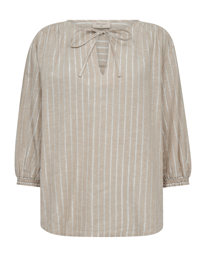 FQLALUX – GESTREIFTE BLUSE - BEIGE UND WEISS