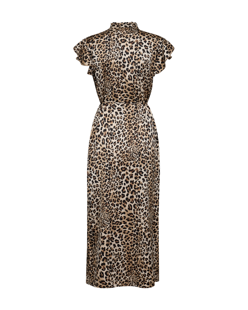 FQBAYLIN – KLEID MIT RÜSCHENÄRMELN - LEOPARD