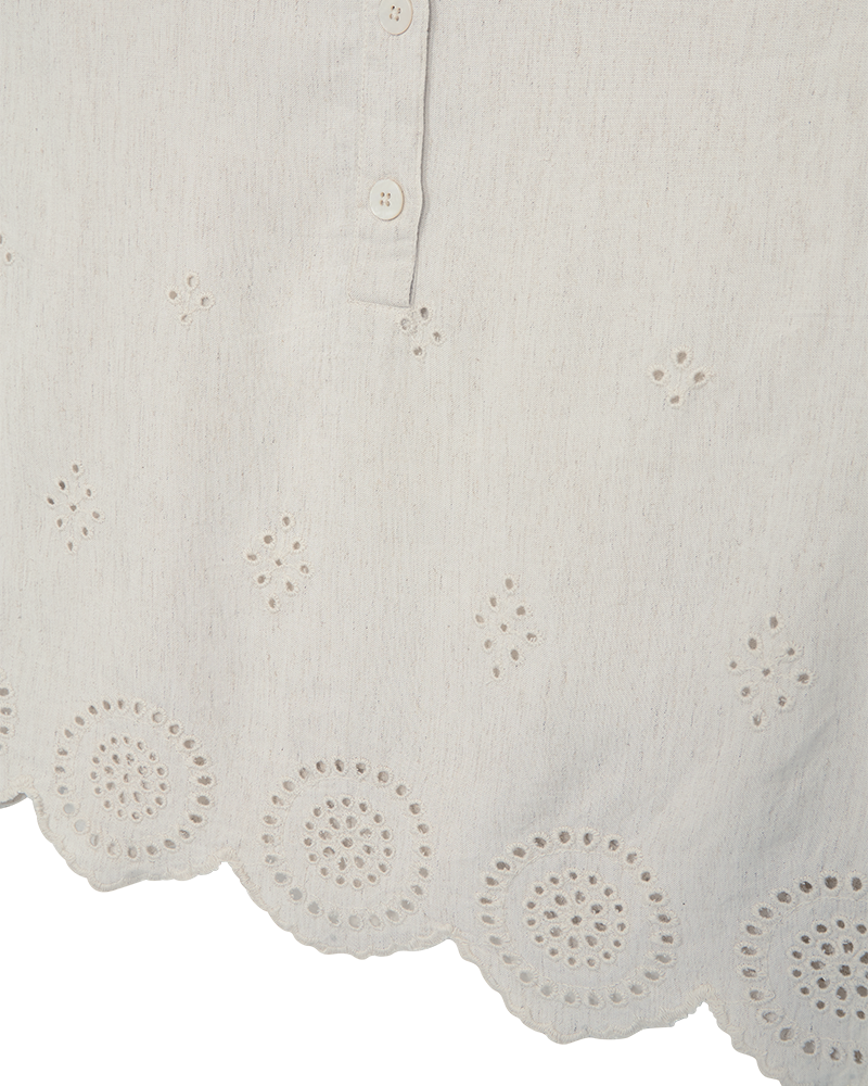 FQLINUS – TOP MIT SPITZE - BEIGE