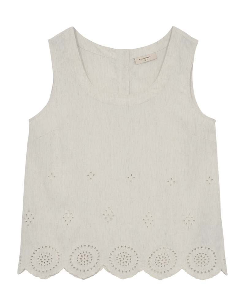 FQLINUS – TOP MIT SPITZE - BEIGE