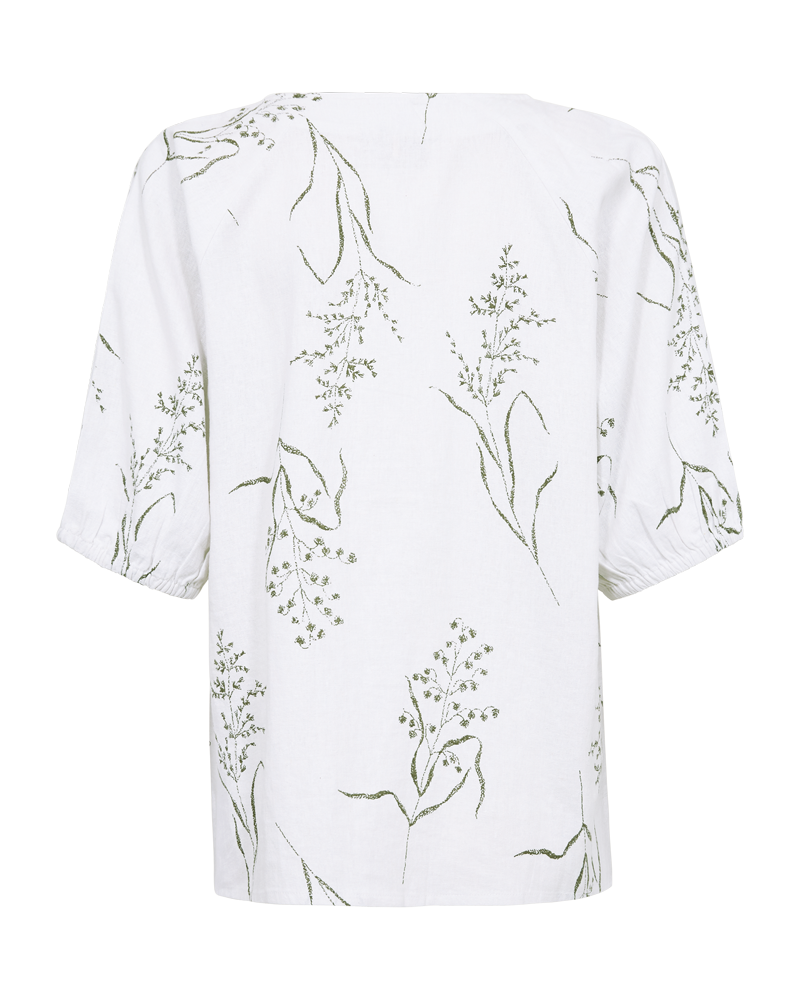 FQLALUNA – HEMD MIT BLUMENPRINT - WEISS UND  GRÜN