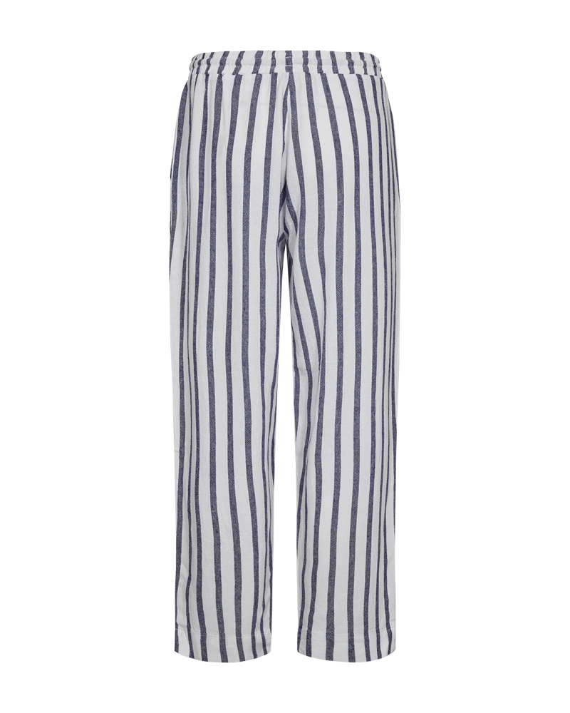 FQLAVISCO - GESTREIFTE KNÖCHELLANGE HOSE - WEISS UND BLAU