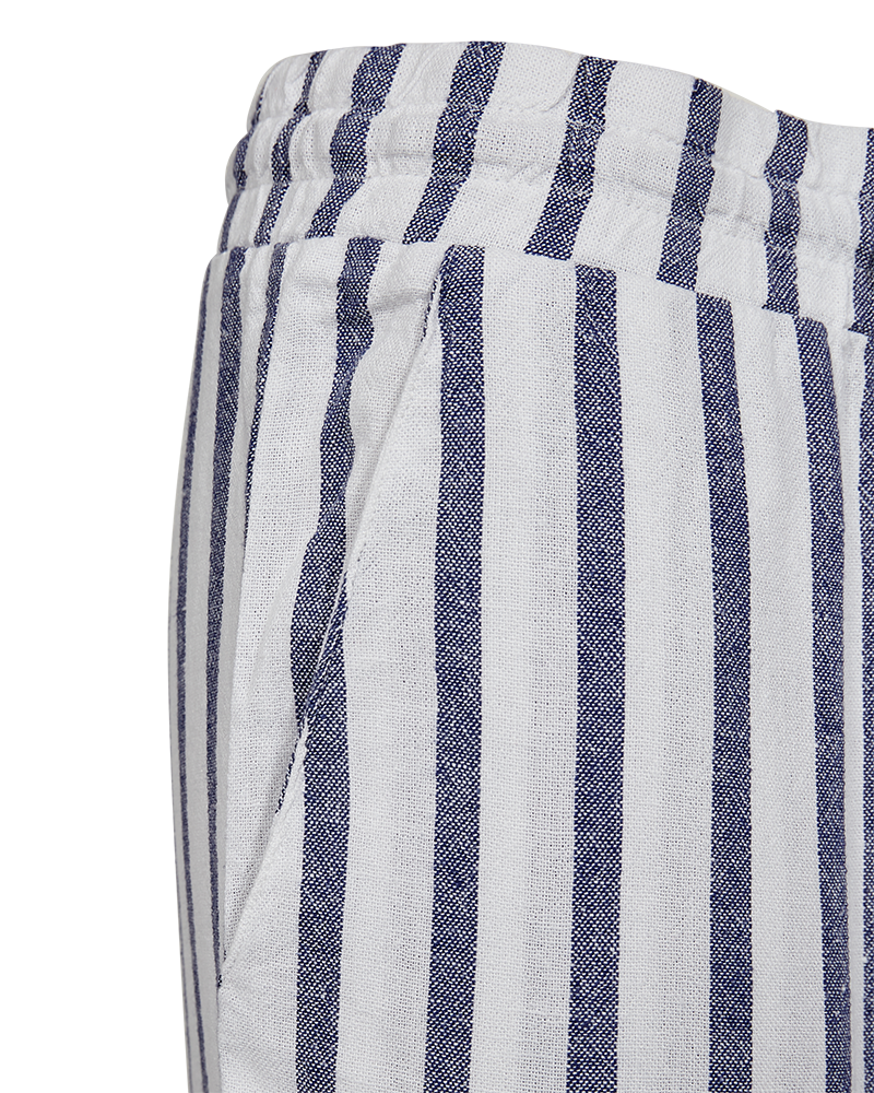 FQLAVISCO - GESTREIFTE KNÖCHELLANGE HOSE - WEISS UND BLAU
