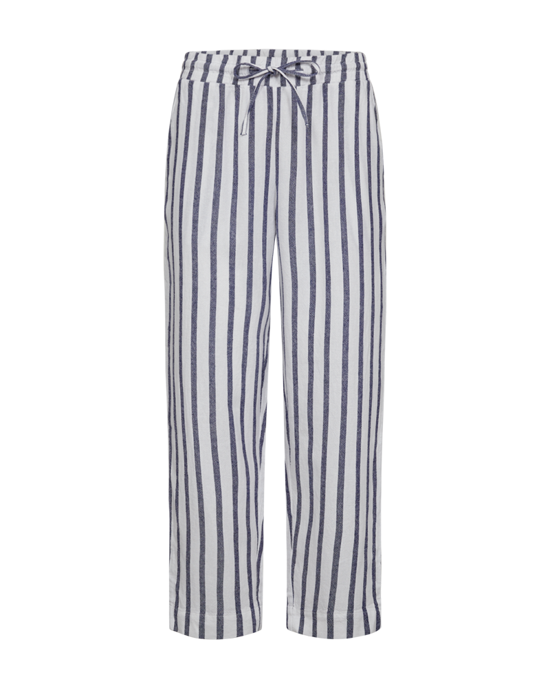FQLAVISCO - GESTREIFTE KNÖCHELLANGE HOSE - WEISS UND BLAU
