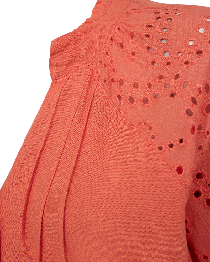 FQLOUIS – KLEID MIT BALLOONÄRMELN - ORANGE