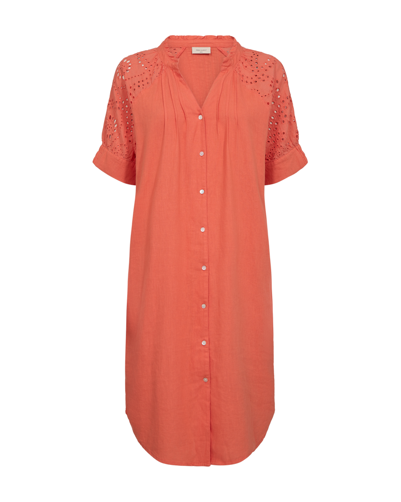 FQLOUIS – KLEID MIT BALLOONÄRMELN - ORANGE