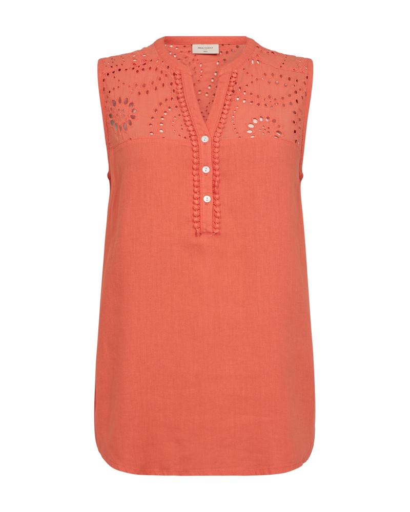 FQLOUIS – BLUSE MIT SPITZE - ORANGE