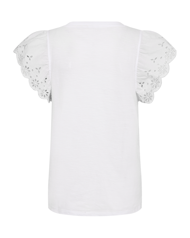 FQAZING - T-SHIRT MIT BESTICKTEN ÄRMELN - WEISS