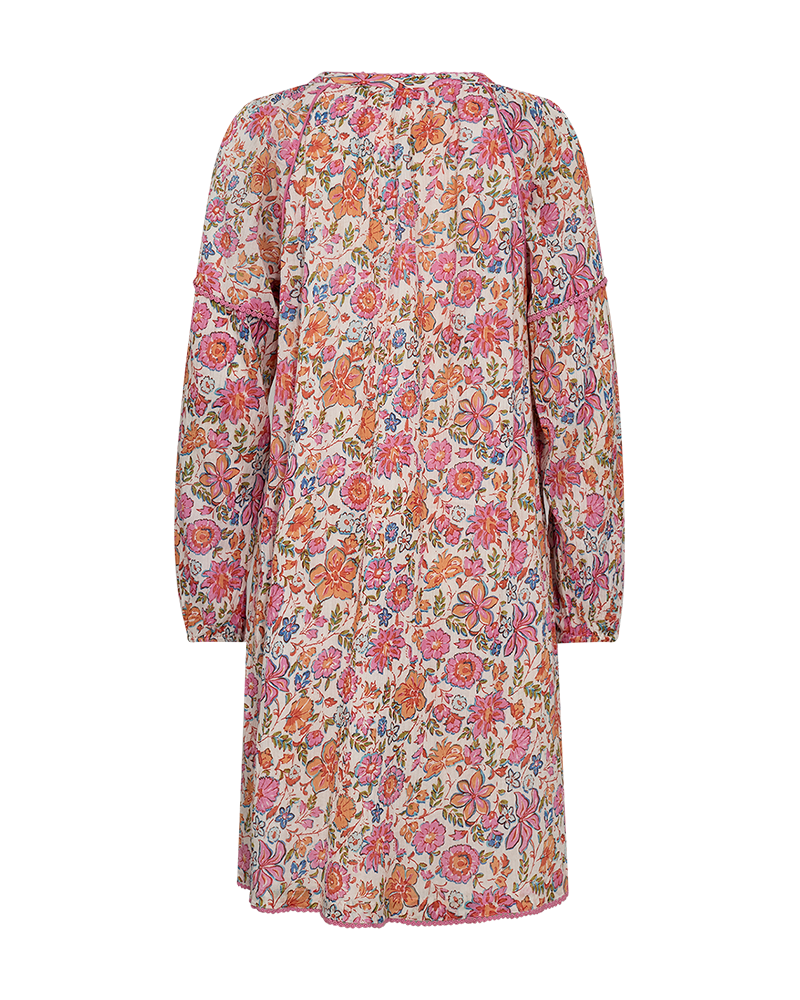 FQCARIN - FLORALES KLEID - WEISS UND ROSA