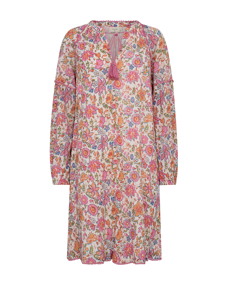 FQCARIN - FLORALES KLEID - WEISS UND ROSA