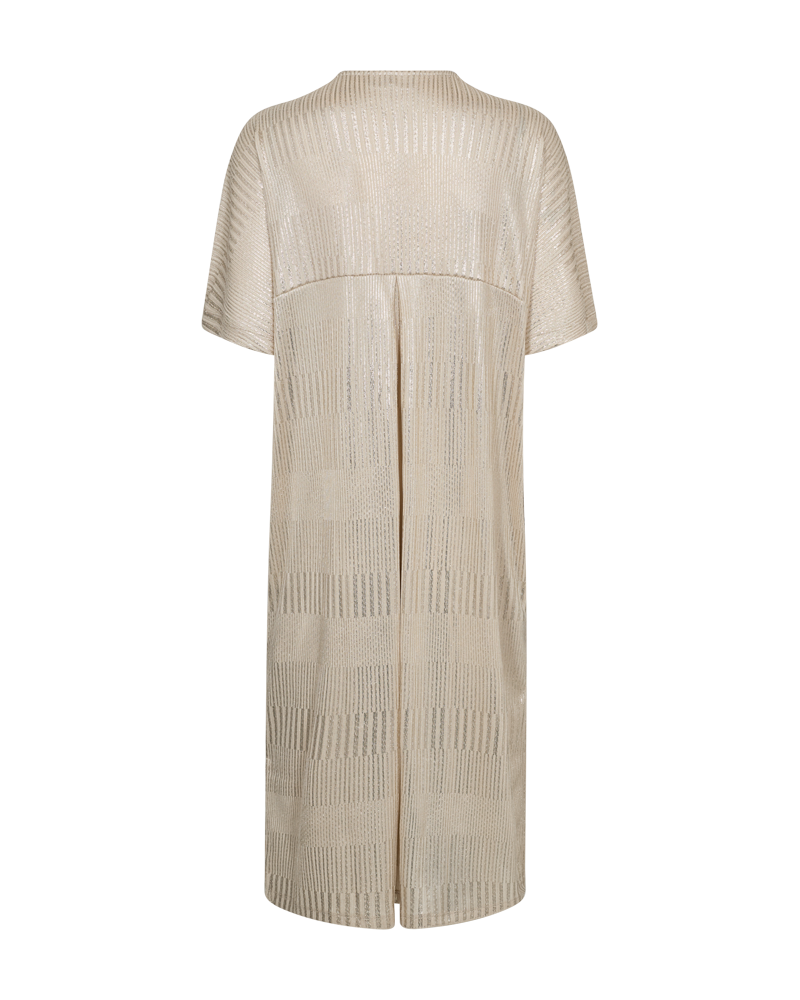 FQMATTER - KLEID MIT GESTREIFTEM MUSTER - BEIGE