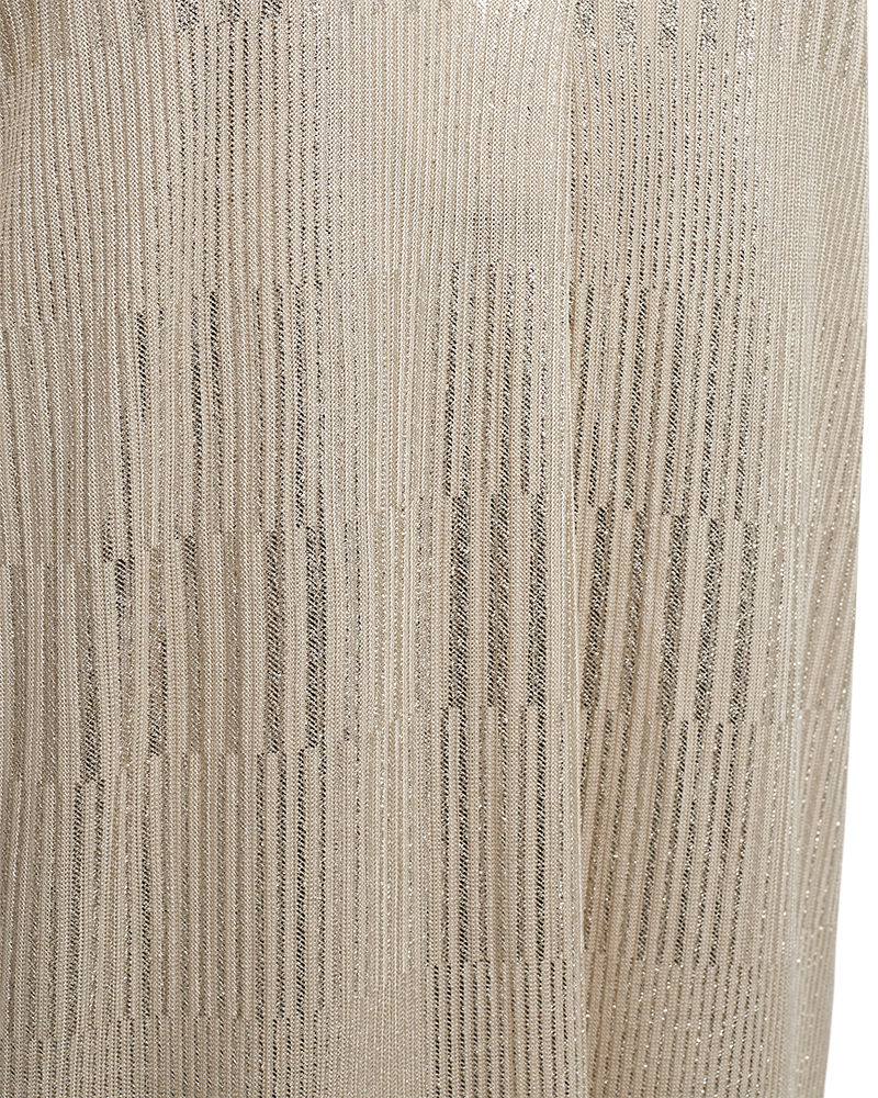 FQMATTER - KLEID MIT GESTREIFTEM MUSTER - BEIGE