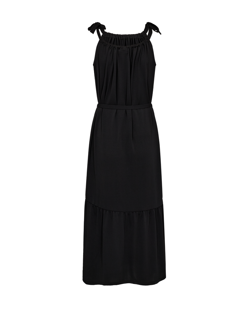 FQESME - KLEID MIT BINDEBAND - SCHWARZ
