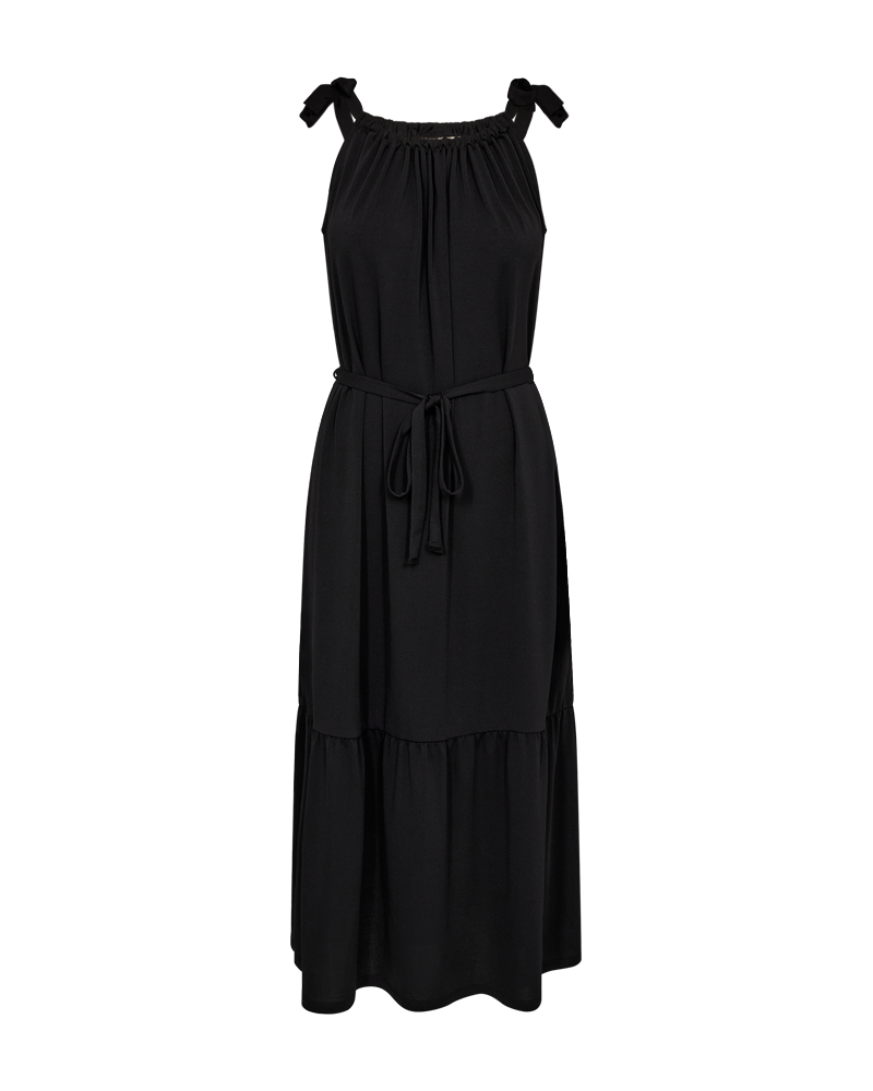 FQESME - KLEID MIT BINDEBAND - SCHWARZ