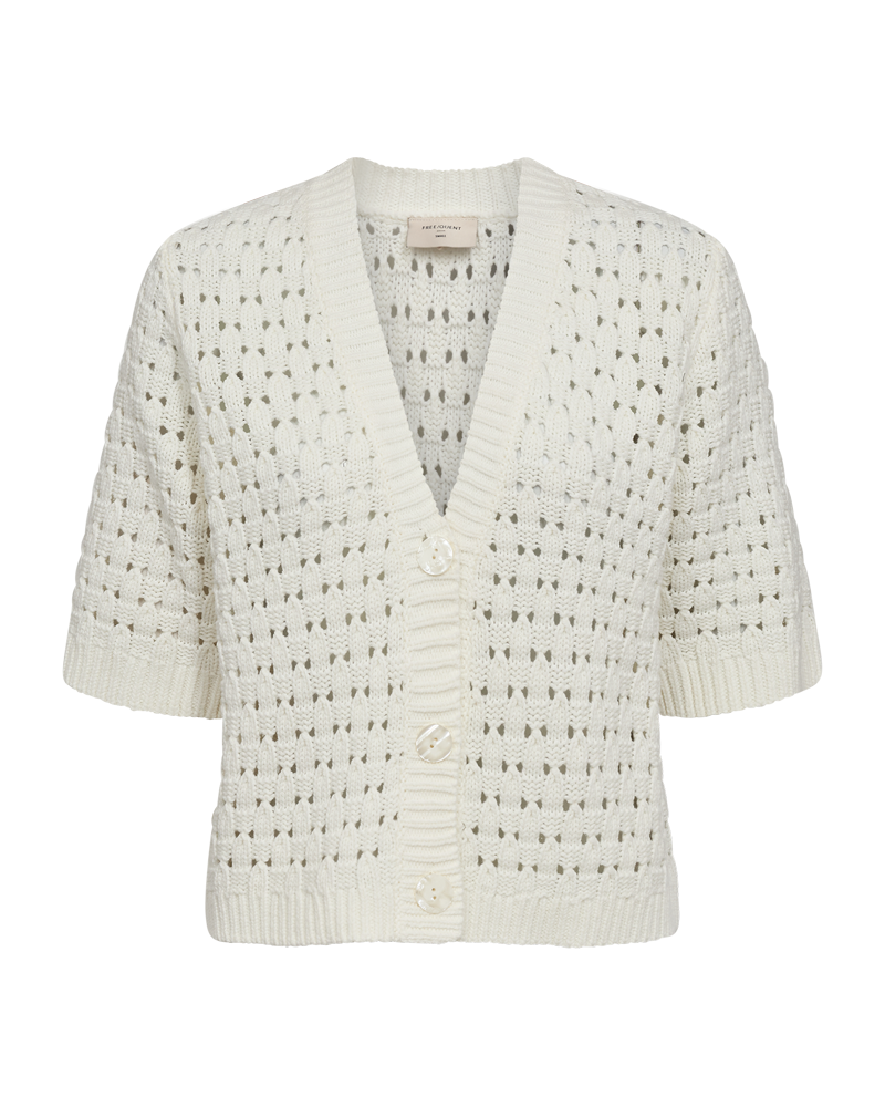 FQFLOTTA - GESTRICKTER CARDIGAN - WEISS