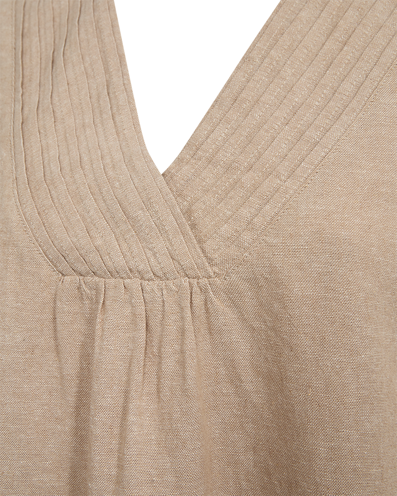 FQLAVA - LEINENKLEID - BEIGE