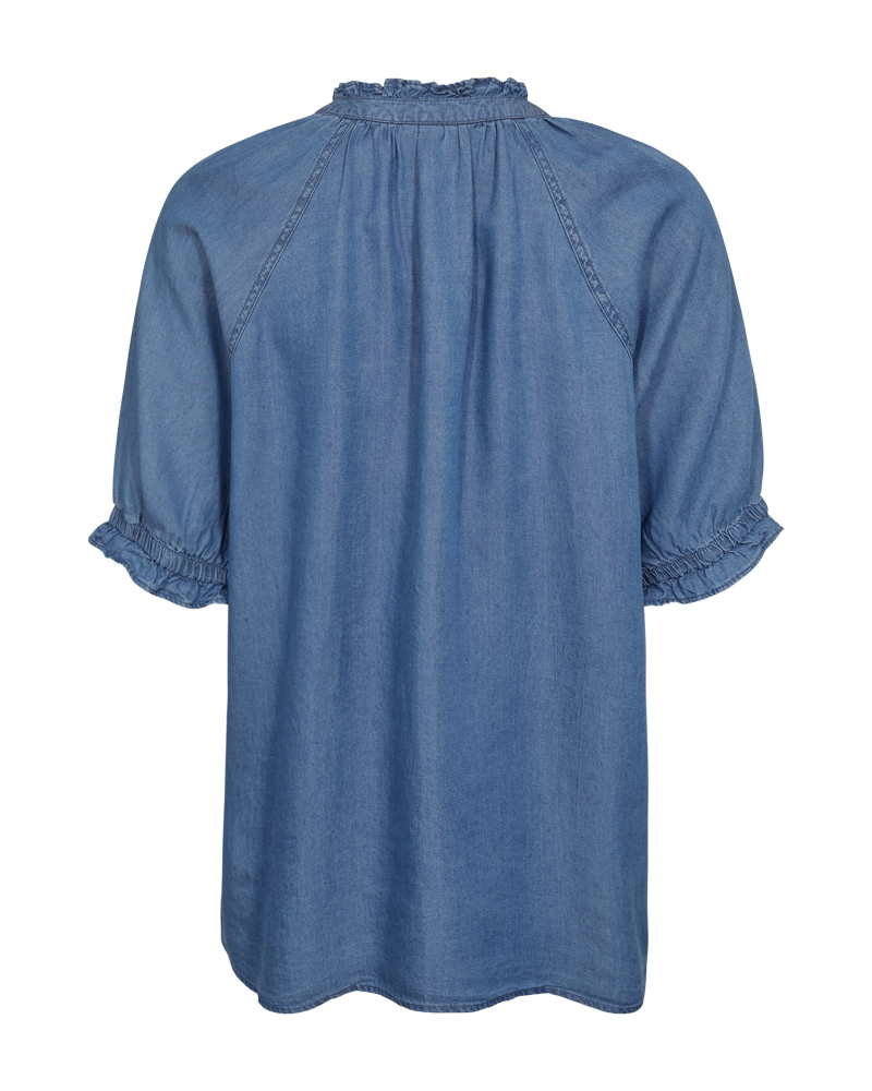 FQCARLY – BLUSE IM DENIM-LOOK - BLAU