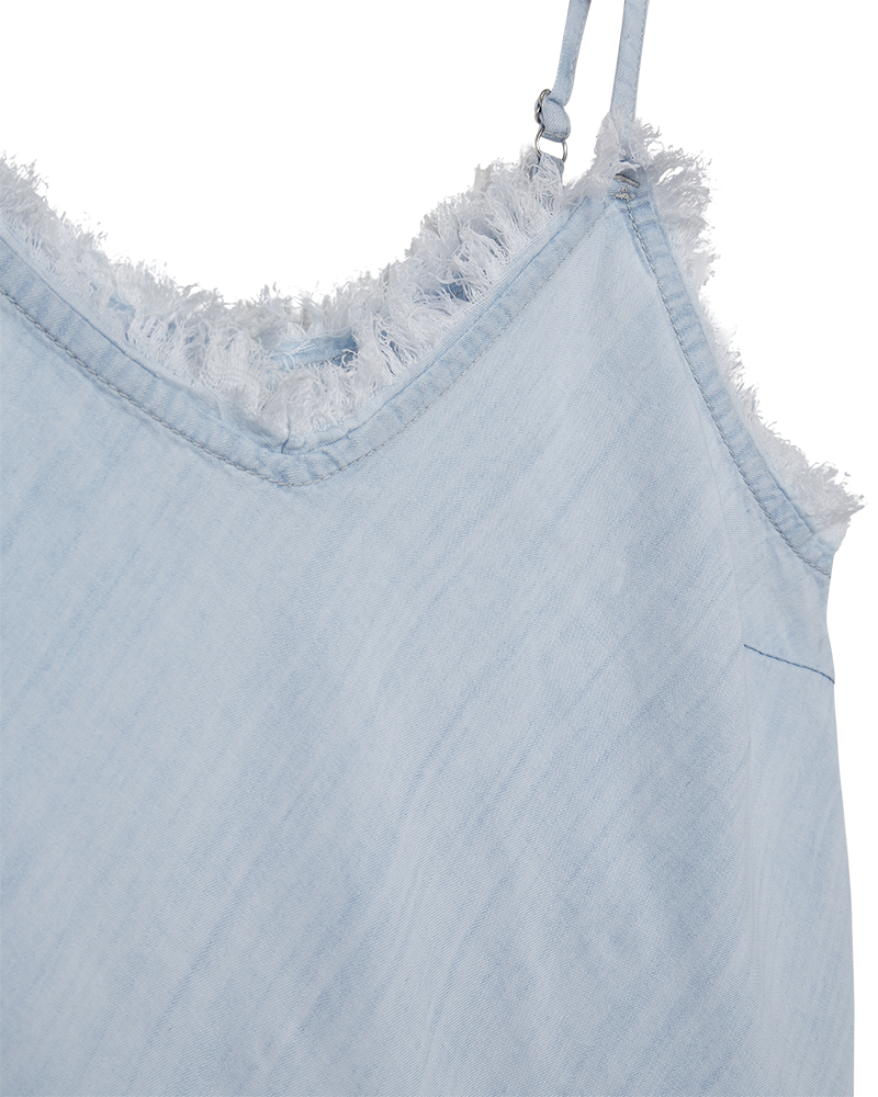 FQRENNA - TOP MIT FRANSEN-DETAILS - BLAU