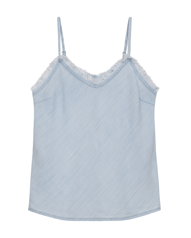 FQRENNA - TOP MIT FRANSEN-DETAILS - BLAU