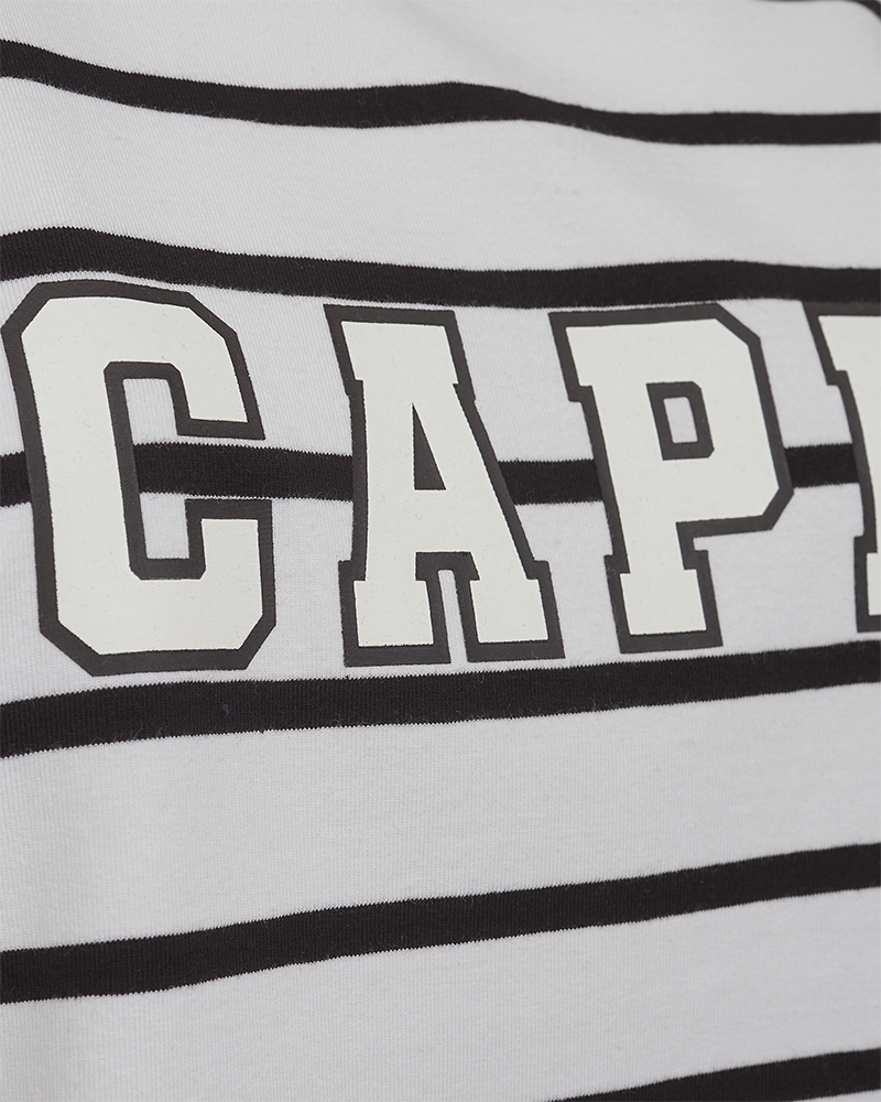 FQFENJAL – GESTREIFTES T-SHIRT MIT PRINT - SCHWARZ