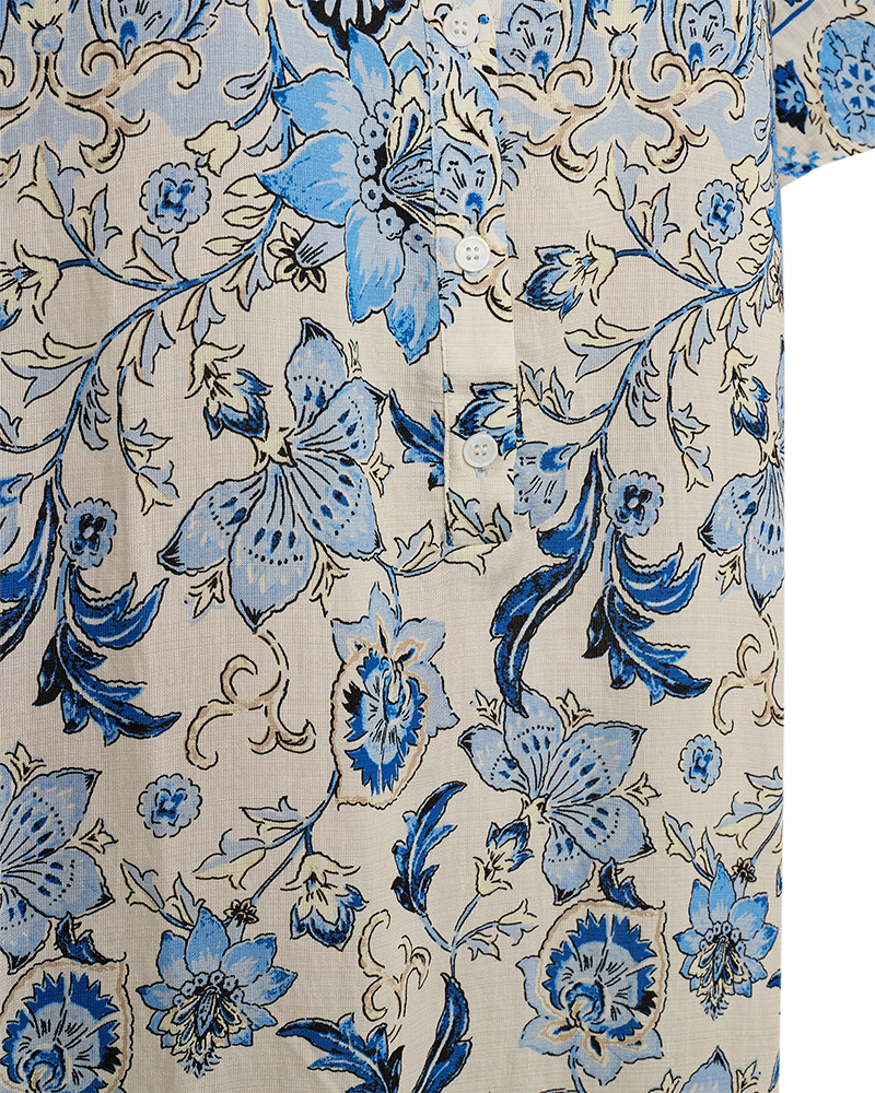 FQLISA - KLEID MIT PRINT - BLAU