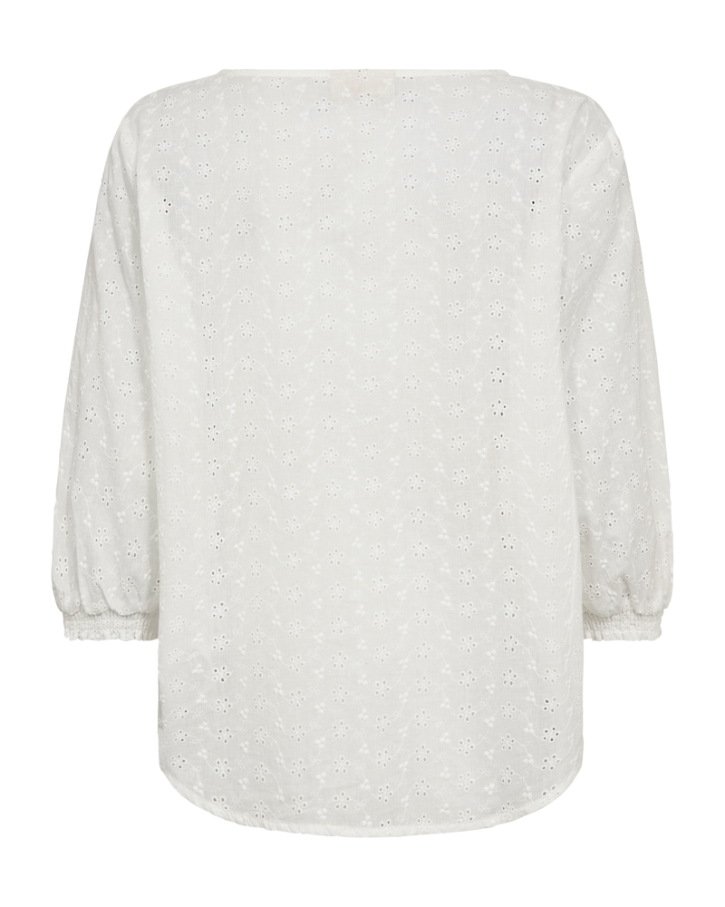 FQDIVA - HEMD MIT FLORALEM LOCHMUSTER - WEISS