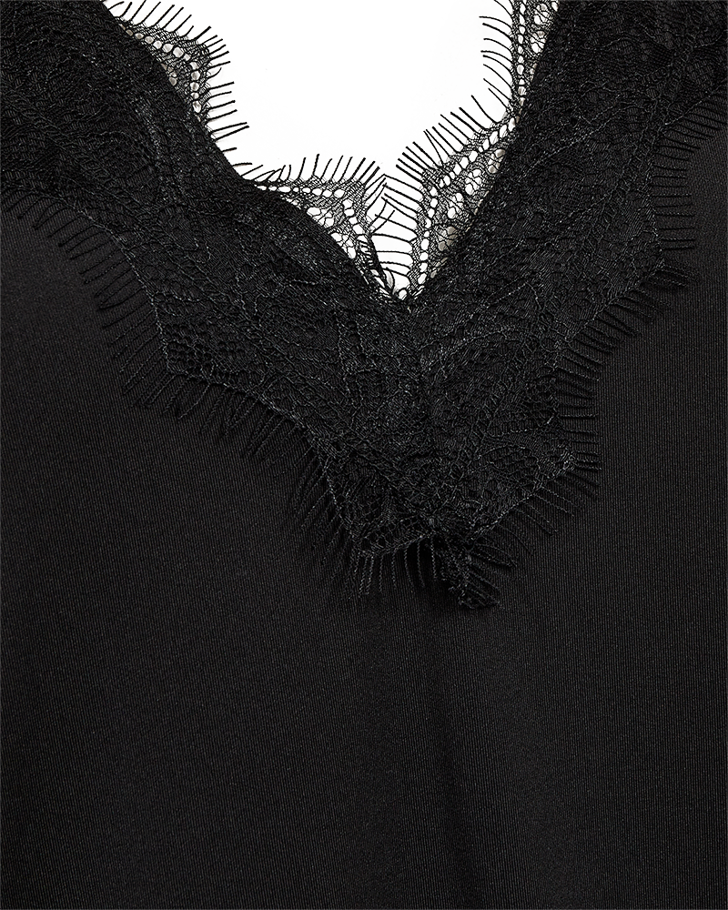 FQBICCO - SPITZENTOP - SCHWARZ
