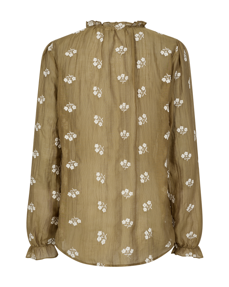 FQWENDY – BLUSE MIT FLORALER STICKEREI - BRAUN