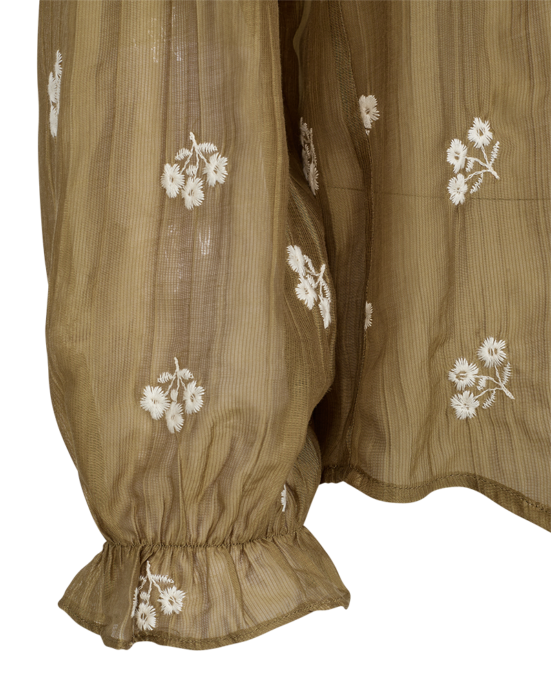 FQWENDY – BLUSE MIT FLORALER STICKEREI - BRAUN
