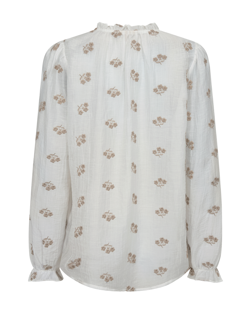 FQWENDY – BLUSE MIT FLORALER STICKEREI - WEISS