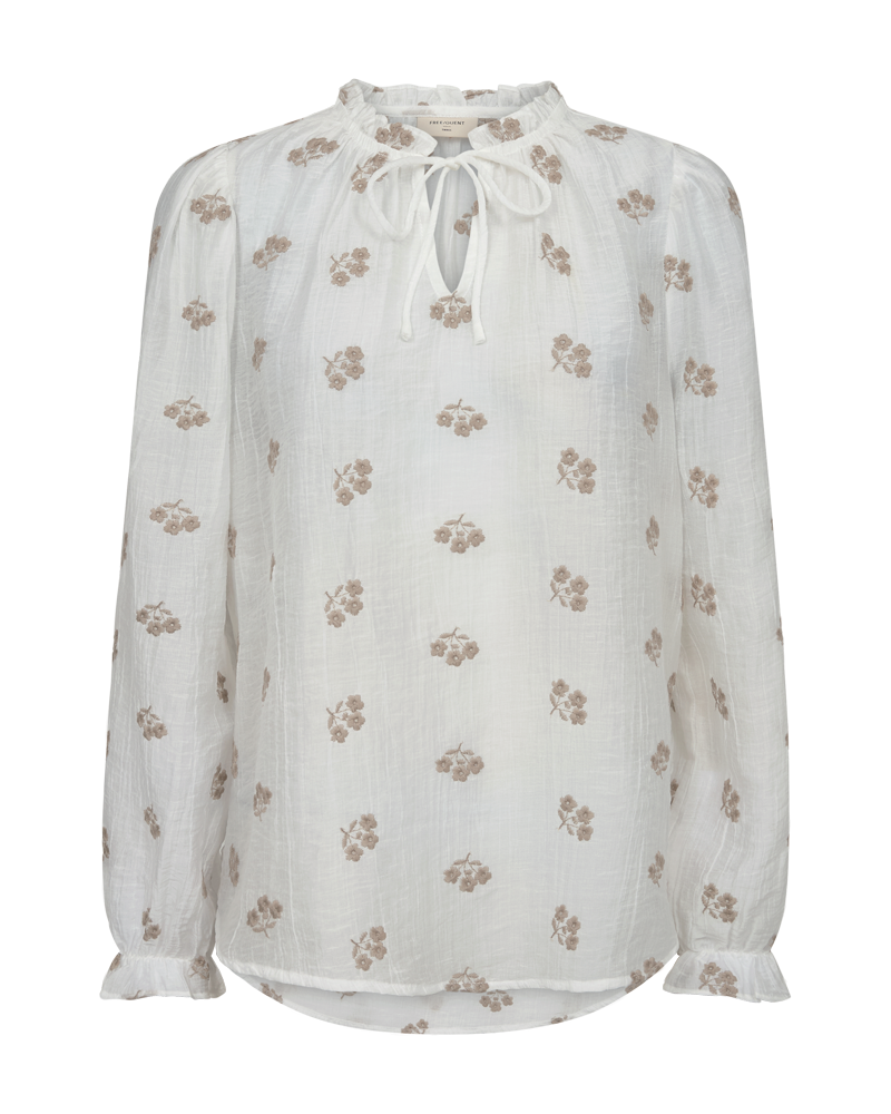 FQWENDY – BLUSE MIT FLORALER STICKEREI - WEISS