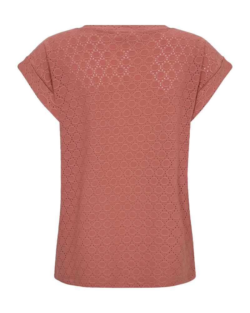 FQBLOND – T-SHIRT MIT LOCHMUSTER - ROSE