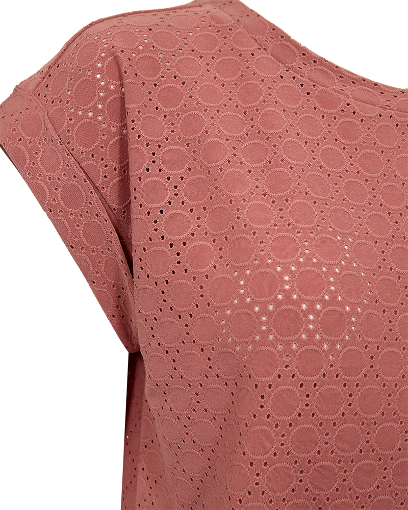 FQBLOND – T-SHIRT MIT LOCHMUSTER - ROSE